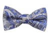 100% Silk Woven Silver Chicago Paisley Self-Tie Bow Tie