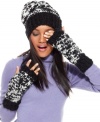 Long and lovely, these wear-all-winter-long fingerless knit gloves from Nine West are outfitted in an adorable tweed pattern. With an open thumb and half-finger design, you'll be free to text while staying toasty.