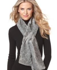 Layer on trend-right winter warmth with this sophisticated faux fur scarf by Style&co. Layer on trend-right winter warmth with this sophisticated faux fur scarf by Style&co.