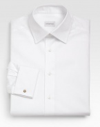 Premium Italian cotton with moderate spread collar and French cuffs. Machine wash Imported