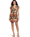 Vince Camuto Women's Tie Dye Deep V-Neck Dress