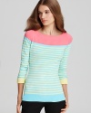 Steeped in nautical inspiration, this Lilly Pulitzer sweater anchors in the trend with crisp maritime stripes.