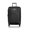 True to Tumi's heritage of innovation and the future of advanced travel design, this lightweight 4-wheel case combines hardside protection with our modern, iconic ballistic nylon aesthetics. Significantly lighter than traditional wheeled cases, this packing case offers the easy maneuverability of four 360° spinner wheels, all-around bumper guards, impressive impact resistance, Tumi's patented impact-resistant X-Brace™ handle system and smooth, durable ballistic nylon fabric covering a strong and flexible polypropylene shell. The exterior features convenient zip pockets and the interior includes accessory pockets, tie-down straps and a removable garment sleeve.