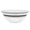 Black bands of varying widths sweeten the proverbial pot in kate spade new york's St. Kitts serving bowl.