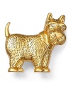 A perfect partner for plaids. This Carolee Scotty dog pin is crafted in gold, designed to mark the brand's 40-year anniversary.