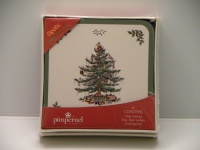 Spode Christmas Tree Hardback Coasters, Set of 6 Spode Christmas Tree Hardback Coasters, Set of 6