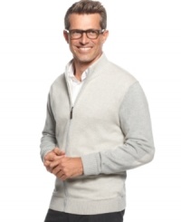 Chase the chill away with class in this handsome herringbone sweater from Tasso Elba. Chase the chill away with class in this handsome herringbone sweater from Tasso Elba.