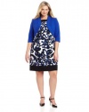 Jessica Howard Women's Plus-Size Sleeveless Framed Shift Dress