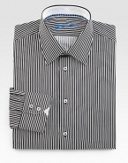 Lend a modern edge to your ensemble with the contrast stripes of this updated dress wardrobe classic, tailored in crisp cotton.Button-frontCottonMachine washImported