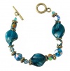 Bracelet - B45 - Handmade Murano Glass & Fire-Polished Beads - Toggle Closure ~ Teal Twist