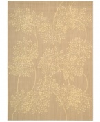 Enhance your living area with the beautiful look and sheen of Nourison's Capri rug. Woven of a blend of fine wool with Nourison's signature light-reflecting Luxcelle™ fibers, the luminous rug features a delicate leafy design across a soft sand-hued background. (Clearance)
