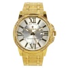 Charlie Jill 14K Gold Overlay Men Watch in Silver Dial with Swavorski Crystal Stone, Perfect Gift Idea