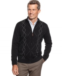 Instantly class up any outfit with this sharp argyle sweater from Tasso Elba. Instantly class up any outfit with this sharp argyle sweater from Tasso Elba.