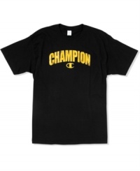 It's basic. Get casual comfort and style in a cinch with this graphic t-shirt from Champion. It's basic. Get casual comfort and style in a cinch with this graphic t-shirt from Champion.