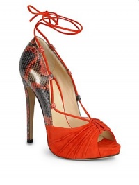 THE LOOKOmbre fadingLace-upRuched suede detailingStiletto heel 5 (125mm)Braided platform, ½ (25mm)Compares to a 4½ heel (115mm)THE MATERIALLeather upperLeather lining and soleORIGINMade in Italy THE LOOKOmbre fadingLace-upRuched suede detailingStiletto heel 5 (125mm)Braided platform, ½ (25mm)Compares to a 4½ heel (115mm)THE MATERIALLeather upperLeather lining and soleORIGINMade in Italy