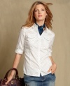 Be classic in Tommy Hilfiger's Laura shirt, rendered from crisp cotton and featuring punchy polka dots.