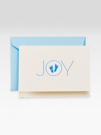 Announce the arrival of a beautiful bundle of joy with this adorable set of 10 scalloped-edge notecards.Sky-blue envelopes complement them perfectly. Set of 10 notecards3.8W X 5.2HMade in USA Announce the arrival of a beautiful bundle of joy with this adorable set of 10 scalloped-edge notecards.Sky-blue envelopes complement them perfectly. Set of 10 notecards3.8W X 5.2HMade in USA