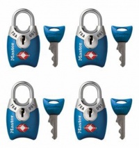 Master Lock 4689Q TSA Accepted Padlocks with Keys 4-Pack (Colors May Vary) Master Lock 4689Q TSA Accepted Padlocks with Keys 4-Pack (Colors May Vary)