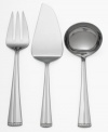 Inspired by the graceful geometry of Art Deco design, Merrill flatware features clean lines and an elegantly tapered handle that makes it the perfect partner to Merrill dinner and stemware. Simply adorned with a raised, beaded detail, it¿s perfect for formal or casual dining. Includes a gravy ladle, pastry server and cold meat fork.