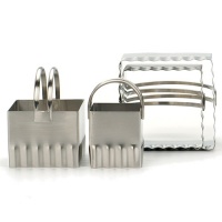 RSVP Biscuit Cutters Square - Fluted Edge (set of 4) RSVP Biscuit Cutters Square - Fluted Edge (set of 4)