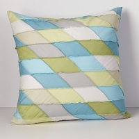 Diagonal patchwork pillow with topstitching detail. A stylish pillow, great for a modern bedroom or living room. Diagonal patchwork pillow with topstitching detail. A stylish pillow, great for a modern bedroom or living room.