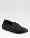 Stamped FF print on treated suede makes this luxurious loafer exceptionally modern and stylish.Suede upperLeather liningRubber/leather soleMade in Italy