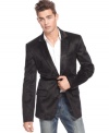 Step up your game wearing this classic fitted cord blazer by Guess Jeans.