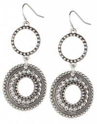 Jessica Simpson Crystal Double Ring Silver-Tone Earrings Jessica Simpson Crystal Double Ring Silver-Tone Earrings