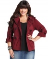 Layer your looks this season with American Rag's plus size jacket, featuring a double-breasted design.