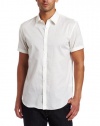 Calvin Klein Sportswear Men's Short Sleeve Dobby Stripe Voile Shirt