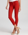 Ever-so-slightly cropped, these vibrantly hued J Brand skinny jeans will keep you looking city-chic from season to season.