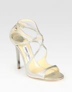 From the 24:7 Collection. Pebbled metallic leather with skinny straps and a duo of adjustable buckles. Lacquered heel, 4½ (125mm)Pebbled metallic leather upperLeather lining and solePadded insoleMade in ItalyOUR FIT MODEL RECOMMENDS ordering true size. 