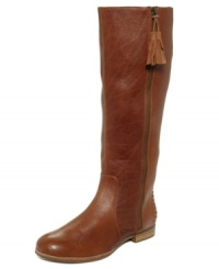The kind of super tall riding boots that you can't help but love. FALCHI by Falchi's Greta tall boots have an exposed full-length zipper on the outside that's topped with a cute little tassel. The kind of super tall riding boots that you can't help but love. FALCHI by Falchi's Greta tall boots have an exposed full-length zipper on the outside that's topped with a cute little tassel.