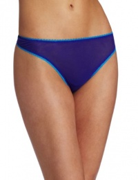 OnGossamer Women's Mesh Hip G-String Panty, Deep Cobalt, S/M