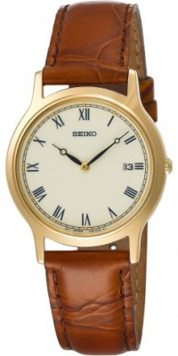 Seiko Men's SKP332 Dress Brown Leather Strap Watch Seiko Men's SKP332 Dress Brown Leather Strap Watch