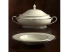 Classic platinum banded china proves to withstand the tests of time. This fashionable pattern has become a well established premier choice for formal settings. Covered Vegetable Bowl pictured behind Pasta/Soup Bowl.