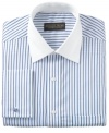 Donald Trump combines classic sophistication and modern comfort with this striped non iron French cuff dress shirt.