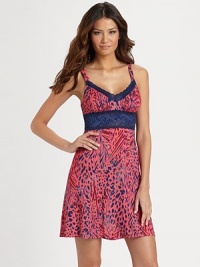An eye-catching zebra and cobra mixed print of ultra-soft talco fabric, finished with fine lace trim. Sweetheart necklineThin strapsAbout 34¼ from shoulder to hem90% viscose/10% elastaneHand washMade in Italy An eye-catching zebra and cobra mixed print of ultra-soft talco fabric, finished with fine lace trim. Sweetheart necklineThin strapsAbout 34¼ from shoulder to hem90% viscose/10% elastaneHand washMade in Italy