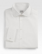 A slightly slimmer look appointed with French cuffs in remarkable Italian cotton. Front placket with mother-of-pearl buttons Spread collar with collar stays French cuffs with mother-of-pearl cuff links Micro-stripe Italian cotton Machine wash Imported 