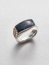 A modern style statement, in sterling silver with chevron detail and highlighted with a pietersite inlay.Sterling silverPietersiteAbout 1 diamImported