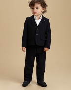 When it's time for your young man to dress up, start him out in an elegant, understated Armani design of fine