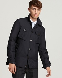 Leather elbow patches add a unique touch to the Burberry London Yoxford jacket, complete with plenty of pockets to store about-town essentials. Leather elbow patches add a unique touch to the Burberry London Yoxford jacket, complete with plenty of pockets to store about-town essentials.