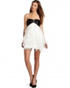 Teeze Me Juniors Strapless Chiffon Dress, Black, 5
