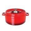 Cast aluminum is one of the best heat conductors - plus it's easy to clean, lightweight and suitable for all fire, gas and induction heating surfaces. This cast-aluminum round soup pot from Art & Cuisine features a triple layer of PFOA-free Teflon that food won't stick to - even when you simmer soup or stock for hours.