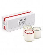 EXCLUSIVELY AT SAKS. An elegant set ideal for giving and enjoying features three mouthblown art glass jars, each with a scented candle that sure to delight your holiday senses. Includes Berry, Tree & Feu d'Bois soy wax candlesBox: 11W X 4¼H X 4¼DMade in USA