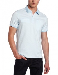 Calvin Klein Sportswear Men's Short Sleeve 40S/1 Feeder Stripe Polo With Chest Pockets Calvin Klein Sportswear Men's Short Sleeve 40S/1 Feeder Stripe Polo With Chest Pockets