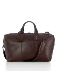 A satchel crafted out of rich grained leather gives a weekend out of town added allure through thoughtful detailing-multiple easy-access storage pockets, a roomy main compartment and a safety lock with ID tag- that makes your time away as freeing as possible. Limited lifetime warranty. A satchel crafted out of rich grained leather gives a weekend out of town added allure through thoughtful detailing-multiple easy-access storage pockets, a roomy main compartment and a safety lock with ID tag- that makes your time away as freeing as possible. Limited lifetime warranty.