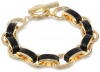 Anne Klein Dalton Black Gold-Tone Black Flex Bracelet