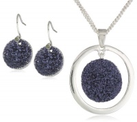 Kenneth Cole New York Holiday Boxed Navy Glitter Disc Pendant Necklace and Drop Earrings Set Kenneth Cole New York Holiday Boxed Navy Glitter Disc Pendant Necklace and Drop Earrings Set