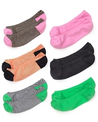 Colorful solid and striped peds with contrast heels and toes. Colorful solid and striped peds with contrast heels and toes.